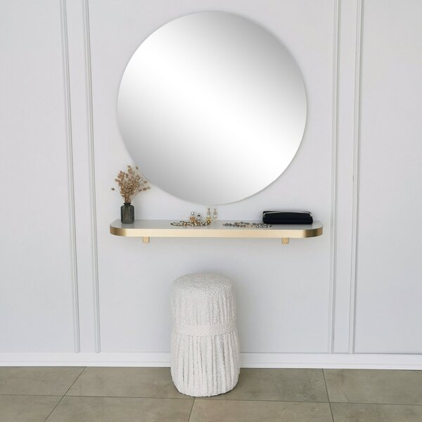 Kalune Design Okrúhle nástenné zrkadlo Zlaté 90 cm zlaté