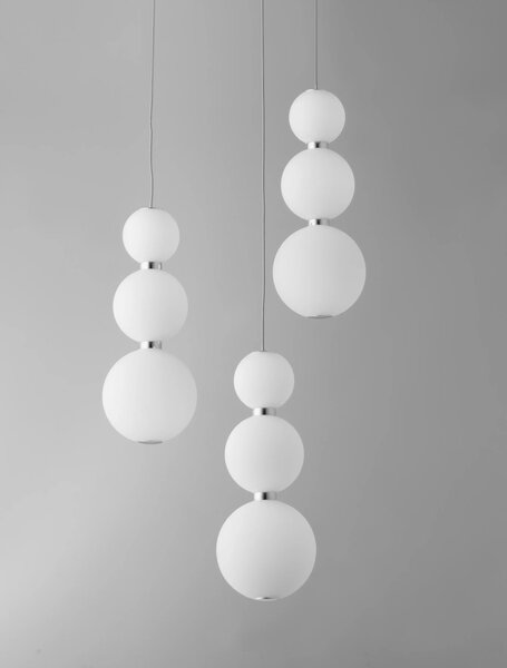 Dizajnový LED luster Perla 31 chróm – Sivá