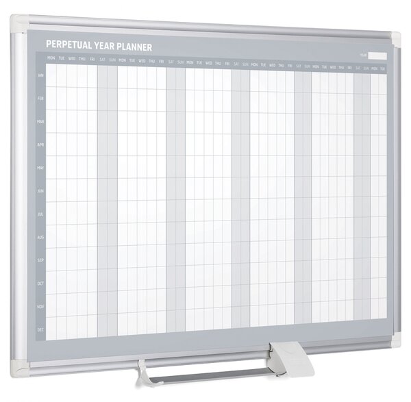 Ročná plánovacia tabuľa na stenu LUX, magnetická, dni, 900 x 600 mm