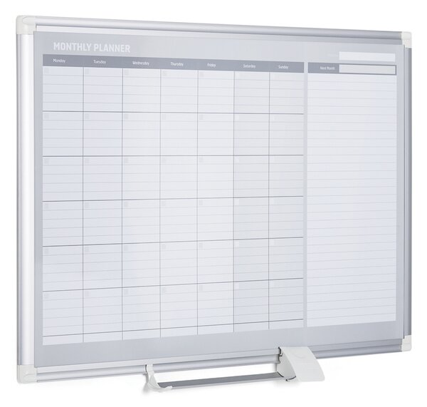 Mesačná plánovacia tabuľa na stenu LUX, magnetická, dni, 900 x 600 mm