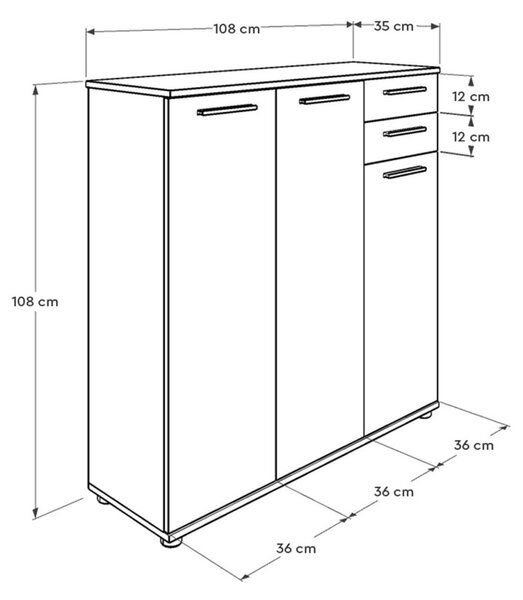 Hanah Home Botník Triah 108x108 cm biely