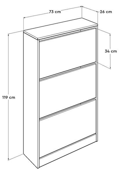 Hanah Home Botník Sequel 73x119 cm biely