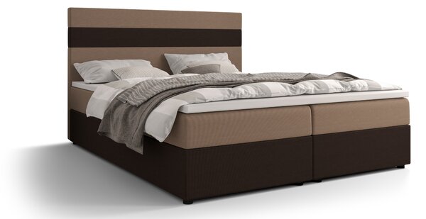 Manželská posteľ Boxspring 180 cm Locos (svetlohnedá + tmavohnedá) (s matracom a úložným priestorom). Vlastná spoľahlivá doprava až k Vám domov. 1046705