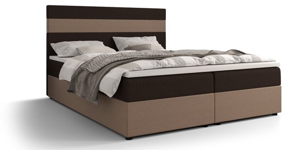 Manželská posteľ Boxspring 180 cm Locos (tmavohnedá + svetlohnedá) (s matracom a úložným priestorom). Vlastná spoľahlivá doprava až k Vám domov. 1046710