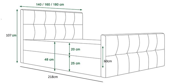 NovýNábytok.sk Manželská posteľ Boxspring 180 cm Macheta (olivová) (s matracom a úložným priestorom). Akcia -20%. Vlastná spoľahlivá doprava až k Vám domov. 1046732