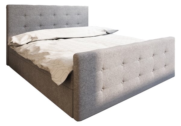Manželská posteľ Boxspring 180 cm Milagros 1 (sivá) (s matracom a úložným priestorom). Vlastná spoľahlivá doprava až k Vám domov. 1046745