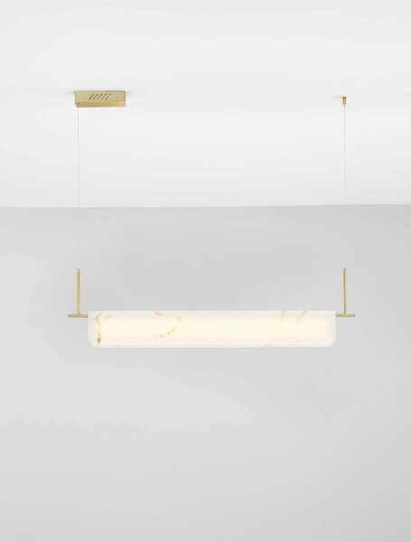 LED stmievateľný mosadzno-zlatý moderný luster Aider