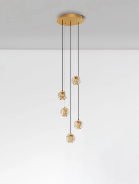 LED stmievateľný zlatá moderný luster Licio