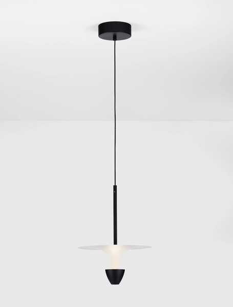 LED čierno-biele dizajnový luster Luet 26 – 26 x 15 cm