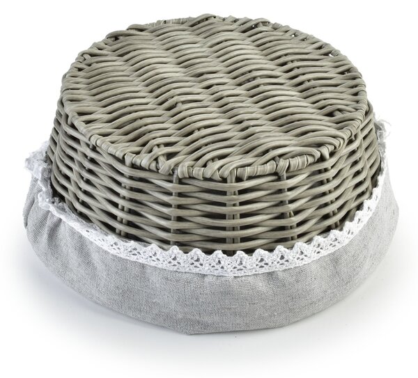 Mondex Okrúhly košík na pečivo SINO 23x10 cm sivý