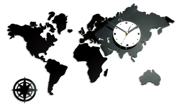 Moderné nástenné hodiny WORLD (nalepovacie hodiny na stenu)