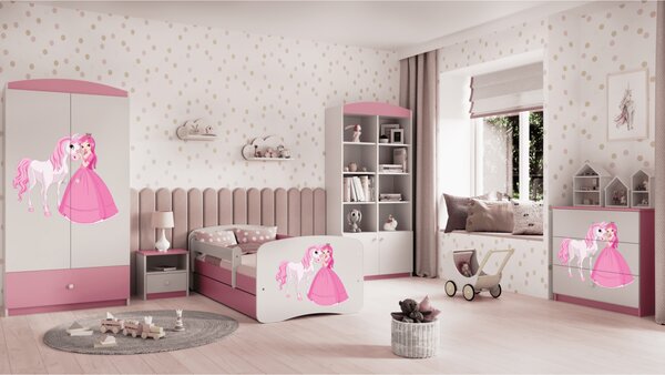 Kocot kids Detská skrinka Babydreams 90 cm princezná a poník ružová