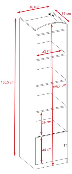 Kocot kids Detský regál Babydreams 46 cm biely
