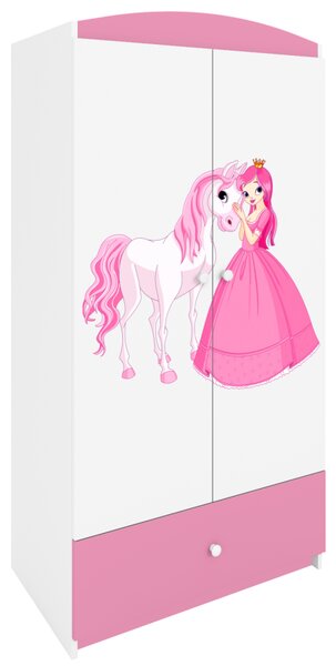Kocot kids Detská skrinka Babydreams 90 cm princezná a poník ružová