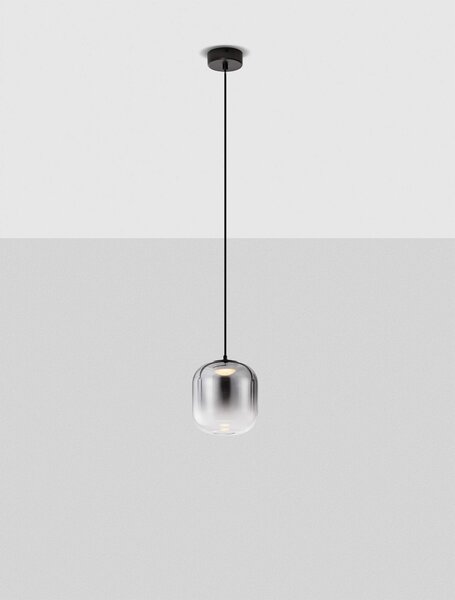 LED čierno-šedý dizajnový luster Aelia