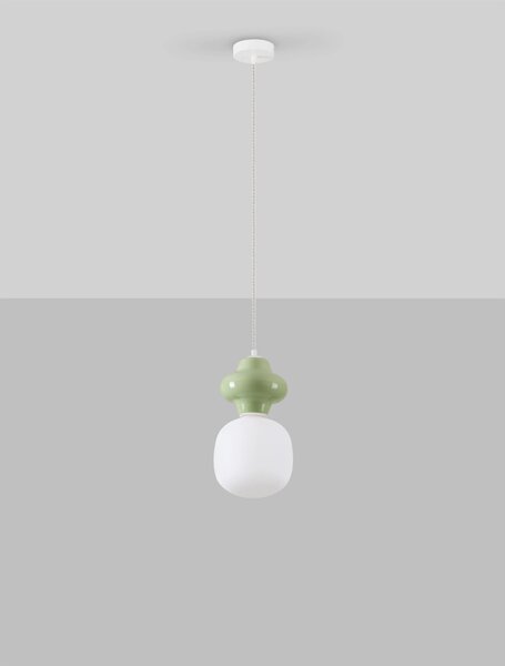 LED zeleno-biely dizajnový luster Clio 1