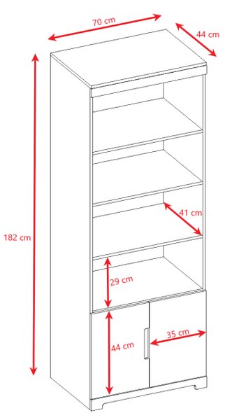 Kocot kids Detský regál Tomi 70 cm biely