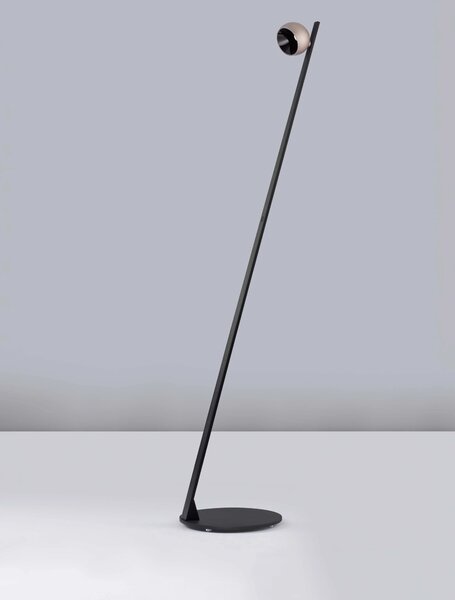 LED stmievateľná champaign zlato-čierna stojaca lampa Lusa