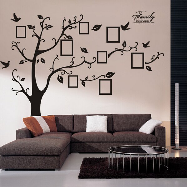 180x250cm Velký strom s fotkami orientovaný doprava - nálepka na stenu