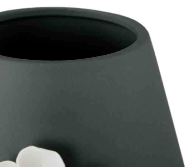 AmeliaHome Keramická váza Lusitiono čierna, veľkosť 13x13x12