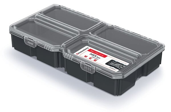 Prosperplast Organizér MESX BOX 28,5x15,8x5,7 cm transparentný/čierny