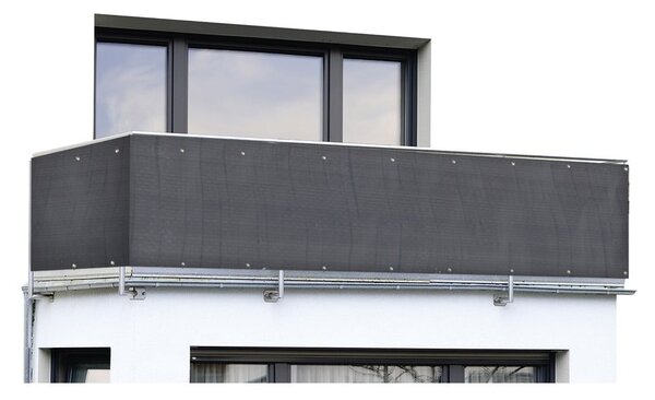 Čierna plastová balkónová zástena 500x85 cm – Maximex