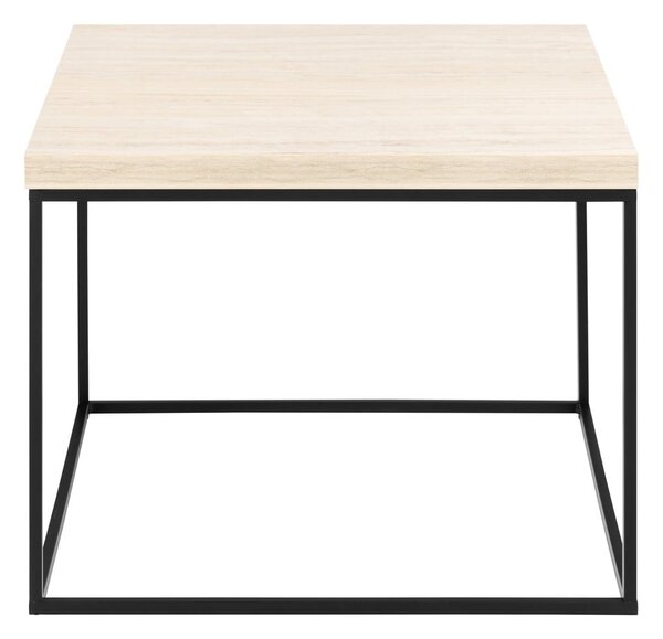 Béžový konferenčný stolík s doskou v dekore mramoru 60x60 cm Barossa – Actona