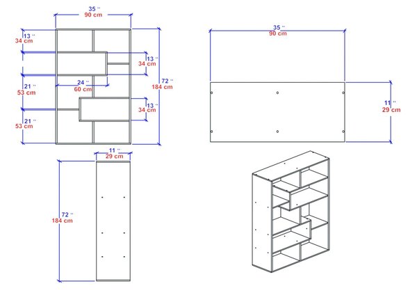 Kalune Design Knižnica Serra II biela