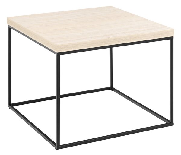 Béžový konferenčný stolík s doskou v dekore mramoru 60x60 cm Barossa – Actona