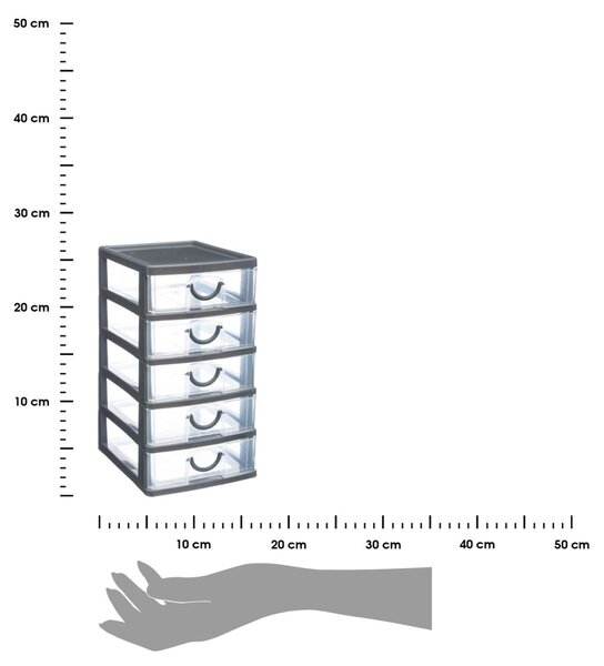 5five Simply Smart Organizér s piatimi zásuvkami Usporiadaný