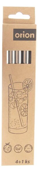 Slamky na smoothie s kefkou, 21,5 cm, nerezové, 4 ks ORION 151450