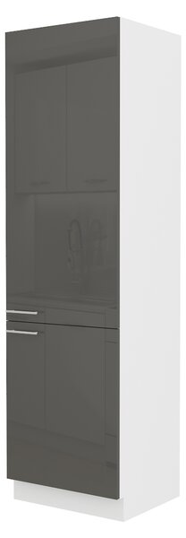 Potravinová kuchynská skrinka Lavera 60 DK 210 2F (biela + lesk sivý). Vlastná spoľahlivá doprava až k Vám domov. 1032430