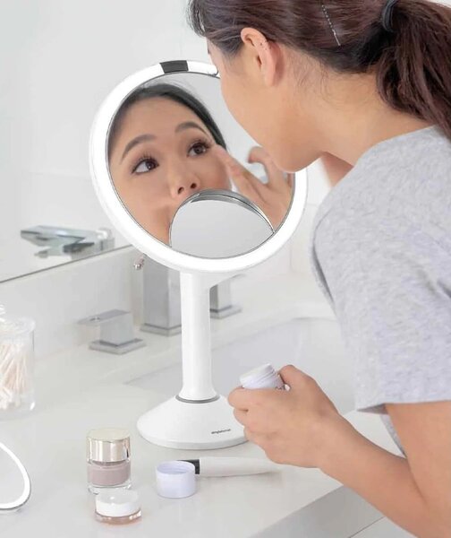 Kozmetické zrkadlo s osvetlením/zväčšovacie (5x) ø 20 cm Sensor Trio – simplehuman