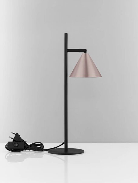 Dizajnová stolová lampa Conico kávová – Zlatá
