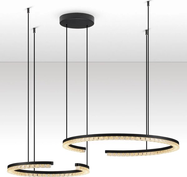 LED moderný luster Gleamy 2 Čierna