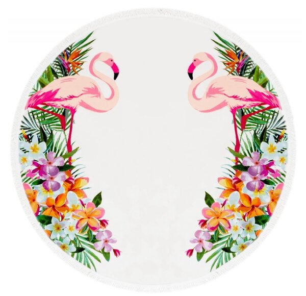 Tutumi - Plážová osuška Flamingo - ružová - ⌀ 150 cm