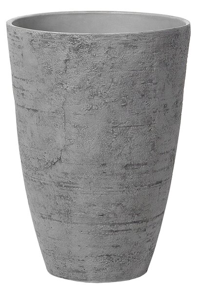 Súprava 2 kvetináčov sivá kamenná zmes 43 x 43 x 60 cm izbové a vonkajšie do interiéru a exteriéru