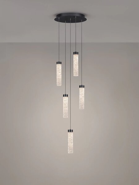 LED luster Zelon 5 – Čierna