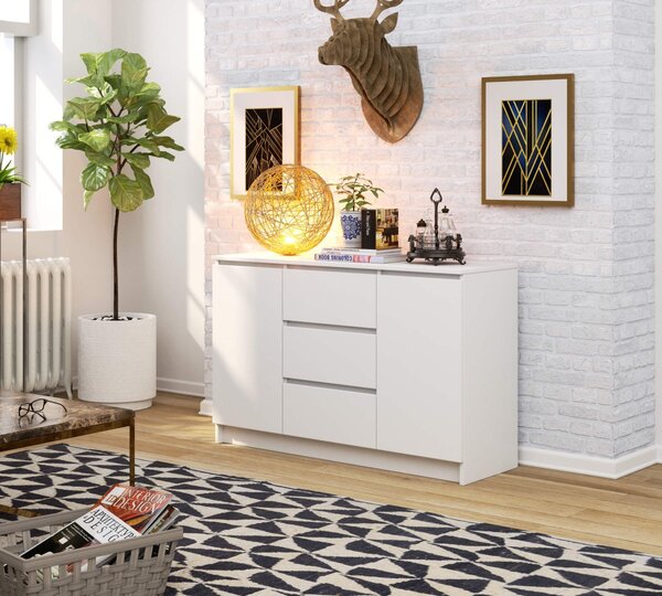 Ak furniture Komoda 120 cm K016 biela