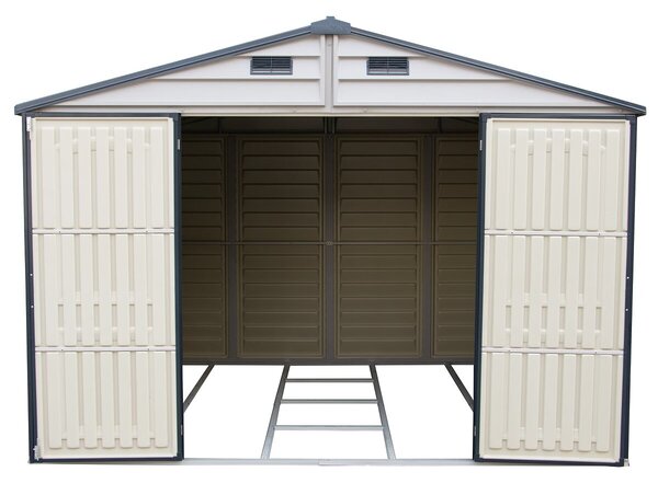 WoodSide Plus Záhradný domček 233 x 325 x 240 cm, vinylový, šedá/antracit DURAMAX 30227