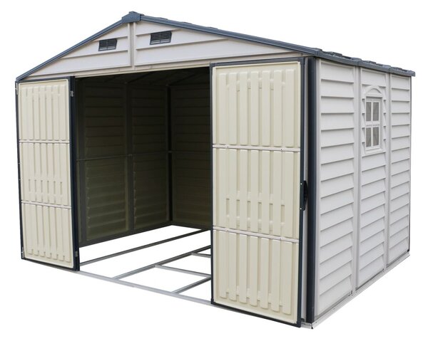 WoodSide Plus Záhradný domček 233 x 325 x 240 cm, vinylový, šedá/antracit DURAMAX 30227