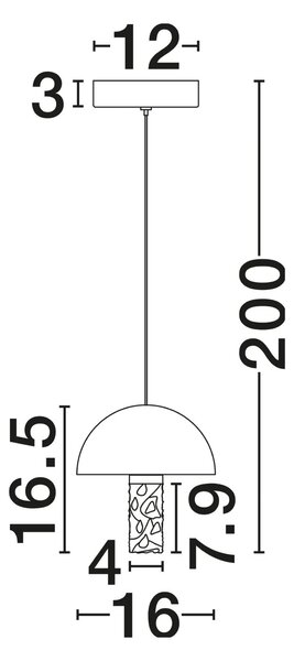 Dizajnový LED luster Dorin 7W A – Biela