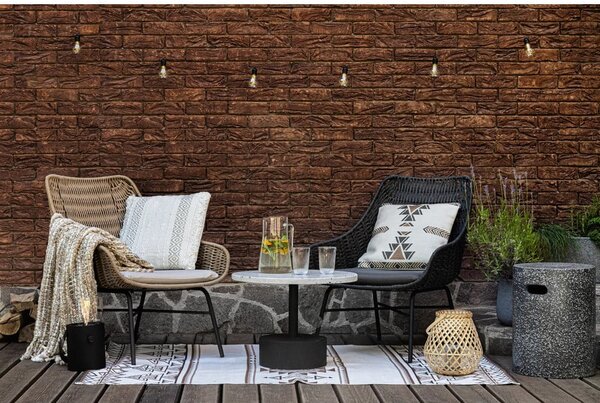 Béžovohnedý obojstranný vonkajší koberec z recyklovaného plastu Green Decore Afra, 90 x 150 cm