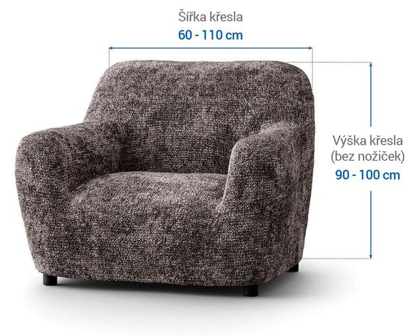 Bielastické poťahy MARMO hnedé kreslo (š. 60 - 110 cm)