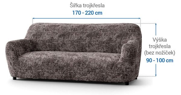 Bielastické poťahy MARMO hnedé trojkreslo (š. 170 - 220 cm)
