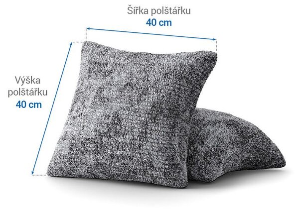 Bielastické poťahy MARMO šedé obliečky na vankúšiky 2 ks (40 x 40 cm)