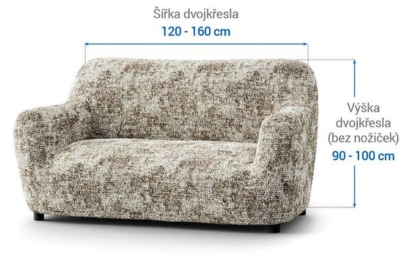 Bielastické poťahy MARMO béžové trojkreslo (š. 170 - 220 cm)