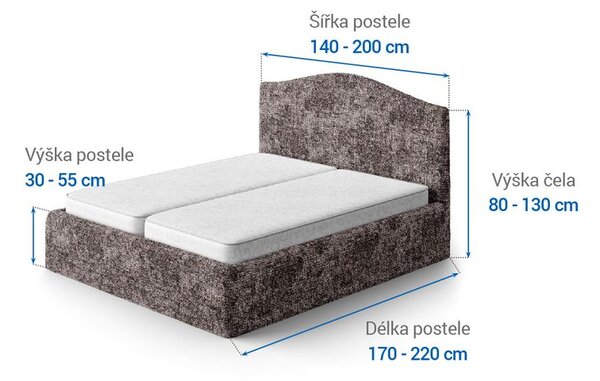Bielastické poťahy MARMO hnedé posteľ (š.140 - 200 cm)