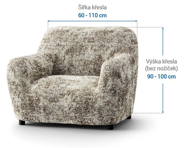 Bielastické poťahy MARMO béžové kreslo (š. 60 - 110 cm)