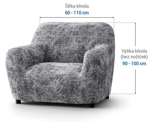 Bielastické poťahy MARMO šedé kreslo (š. 60 - 110 cm)